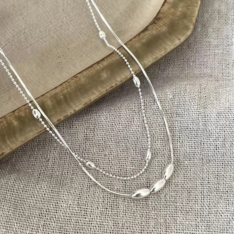 925 pure silver minimalist style pendant necklace